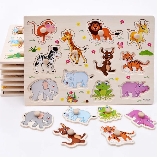 Montessori Baby Puzzle Educational Toys For Children Baby Game Puzzle Board Jigsaw Child Puzzle Wooden Puzzles For Kids 2 3 Year