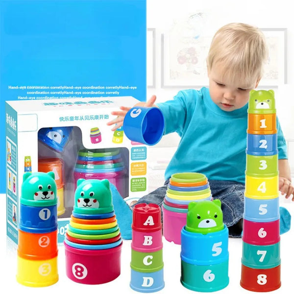 Kid Brain Response Battle Fold Cup Hand Speed Competition Fold Cup Child Stack Game Early Education Puzzle Train Board Games Toy