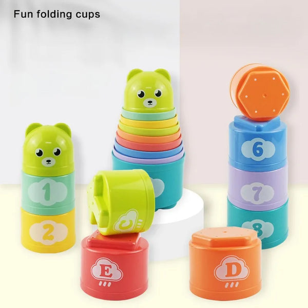 Kid Brain Response Battle Fold Cup Hand Speed Competition Fold Cup Child Stack Game Early Education Puzzle Train Board Games Toy