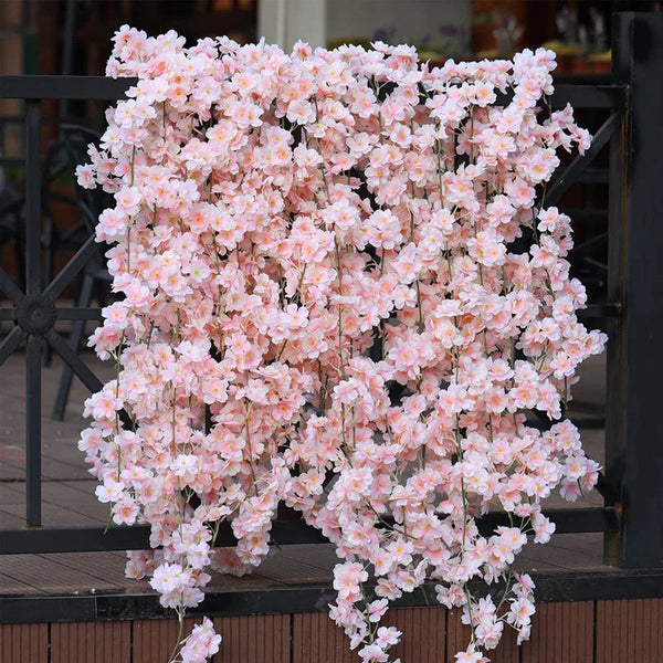 Guirlande de fleurs de cerisier artificielles Sakura, 180cm, arc de mariage, arrière-plan de jardin, décoration de fête à domicile, fausses plantes de vigne en soie